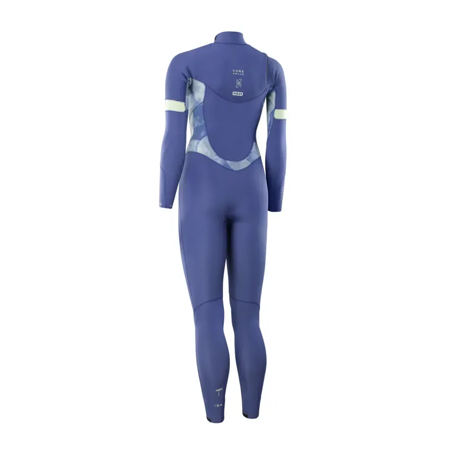 Diseño limpio y eficiente del traje de neopreno ION Amaze Core 5/4 con costuras reforzadas y materiales ecológicos para máxima durabilidad.